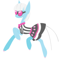 Size: 2336x2335 | Tagged: safe, artist:twitchy-tremor, photo finish, earth pony, pony, g4, clothes, dress, female, high res, mare, photo, simple background, sunglasses, transparent background