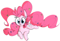 Size: 2756x1900 | Tagged: safe, artist:hattsy, pinkie pie, earth pony, pony, g4, colored sketch, cute, diapinkes, female, heart, looking at you, mare, prone, simple background, solo, white background