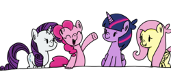 Size: 4096x1866 | Tagged: safe, artist:raptorfarts, fluttershy, pinkie pie, rarity, twilight sparkle, alicorn, earth pony, pegasus, pony, unicorn, g4, simple background, transparent background, twilight sparkle (alicorn)