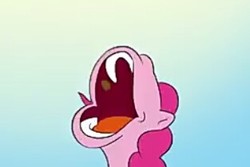 Size: 313x209 | Tagged: safe, artist:doublewbrothers, pinkie pie, earth pony, pony, g4, cursed image, faic, female, gradient background, lolwut, meme, mouth, ponk, solo, wat