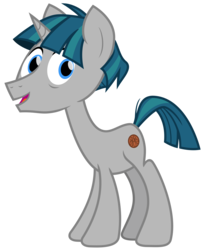 Size: 2600x3200 | Tagged: safe, artist:cheezedoodle96, stygian, pony, unicorn, g4, shadow play, .svg available, cute, happy, high res, looking at you, male, simple background, smiling, solo, stallion, stygian's cutie mark, stygianbetes, svg, transparent background, vector