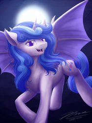 Size: 1024x1365 | Tagged: safe, artist:novaintellus, oc, oc only, oc:melodia, alicorn, bat pony, bat pony alicorn, pony, bat wings, horn, solo, wings