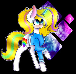 Size: 1070x1047 | Tagged: safe, artist:creadorachan, oc, oc only, pony, unicorn, chest fluff, clothes, female, mare, raised hoof, shirt, solo