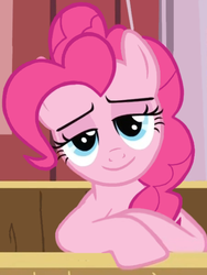 Size: 451x601 | Tagged: safe, screencap, pinkie pie, g4, the last roundup, bedroom eyes, cute, faic, lidded eyes, looking at you, smiling, smug