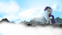 Size: 1920x1080 | Tagged: safe, artist:lcpsycho, artist:penguinsn1fan, rarity, pony, g4, bipedal, female, mountain, solo