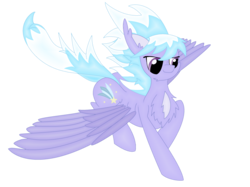 Size: 2592x1936 | Tagged: safe, artist:randomelight, cloudchaser, pegasus, pony, g4, chest fluff, cute, female, flying, half-closed eyes, landing, light shading, mare, pretty, simple background, solo, spread wings, transparent background, windswept mane, wings