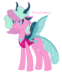 Size: 1024x1221 | Tagged: safe, artist:cutejane13, oc, oc only, oc:pink barbara, changedling, changeling, changepony, hybrid, female, offspring, parent:pinkie pie, parent:thorax, parents:thorapie, solo