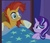 Size: 775x672 | Tagged: safe, screencap, starlight glimmer, sunburst, g4, my little pony: friendship is magic, uncommon bond, bed, bed hair, covers, duo, female, glasses, male, out of context, scared, smiling, stallion, stars