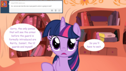 Size: 1280x720 | Tagged: safe, artist:hakunohamikage, twilight sparkle, alicorn, pony, ask-princesssparkle, g4, ask, female, golden oaks library, mare, solo, tumblr, twilight sparkle (alicorn)