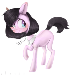 Size: 1540x1600 | Tagged: safe, artist:cloudyhills, oc, oc only, earth pony, pony, collar, female, mare, simple background, smiling, solo, standing