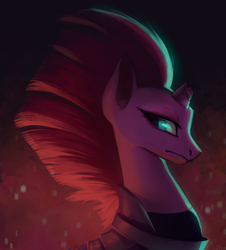 Size: 1272x1404 | Tagged: safe, artist:siffou, tempest shadow, pony, unicorn, g4, my little pony: the movie, armor, broken horn, female, horn, mare, solo