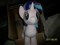Size: 4288x3216 | Tagged: safe, artist:lilmoon, artist:lordthunder86, starlight glimmer, pony, unicorn, g4, box, cute, glimmerbetes, irl, photo, plushie, pony in a box, solo