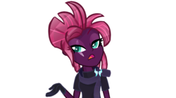 Size: 1023x571 | Tagged: safe, artist:yaycelestia0331, tempest shadow, equestria girls, g4, my little pony: the movie, alternate hairstyle, armor, clothes, equestria girls-ified, eye scar, female, gloves, scar, simple background, solo, transparent background