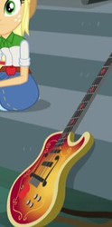 Size: 164x330 | Tagged: safe, screencap, applejack, equestria girls, g4, my little pony equestria girls: rainbow rocks, bass guitar, cropped, musical instrument, offscreen character