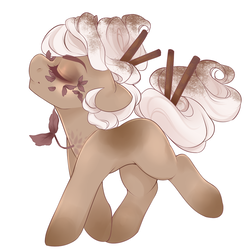 Size: 1280x1280 | Tagged: safe, artist:ask-angelheartz, oc, oc only, earth pony, pony, eyes closed, eyeshadow, female, hairsticks, makeup, mare, simple background, solo, walking, white background, white hair, white mane, white tail