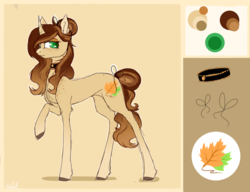 Size: 2051x1579 | Tagged: safe, artist:holoriot, oc, oc only, oc:autumn breeze, pony, unicorn, female, mare, raised hoof, reference sheet, solo