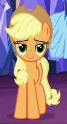 Size: 276x508 | Tagged: safe, screencap, applejack, earth pony, pony, g4, shadow play, cropped, female, lidded eyes, mare