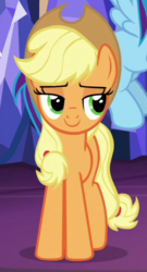 Size: 253x470 | Tagged: safe, screencap, applejack, g4, shadow play, cropped, lidded eyes