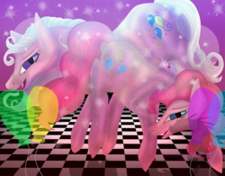Size: 1371x1067 | Tagged: safe, artist:snowleopard-draws, pinkie pie, pinkie pie (g3), pony, g3, g4, self ponidox