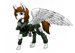 Size: 1000x707 | Tagged: safe, artist:darkhestur, oc, oc only, oc:aerial aim, pegasus, pony, airforce, clothes, flight suit, military, solo, uniform