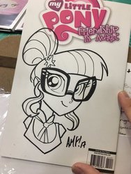 Size: 900x1200 | Tagged: safe, artist:tony fleecs, sci-twi, twilight sparkle, equestria girls, g4, bust, female, irl, photo, solo, traditional art