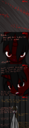 Size: 611x2628 | Tagged: safe, artist:jake heritagu, oc, oc only, oc:the colt, earth pony, pony, unicorn, ask the colt, fanfic:silent ponyville, comic, female, male, prison, recording, talking to viewer, tumblr