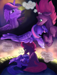 Size: 3000x4000 | Tagged: safe, artist:goldengriffiness, tempest shadow, twilight sparkle, alicorn, pony, unicorn, comic:solace, g4, my little pony: the movie, awkward moment, broken horn, comic, crying, horn, twilight sparkle (alicorn)