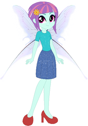 Size: 386x550 | Tagged: safe, artist:selenaede, artist:user15432, sunny flare, fairy, human, equestria girls, g4, my little pony equestria girls: friendship games, base used, clothes, costume, crystal prep shadowbolts, dress, fairy costume, fairy wings, glitter, halloween, halloween costume, high heels, holiday, humanized, shoes, simple background, solo, sparkles, white background, winged humanization, wings