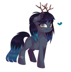 Size: 3504x3512 | Tagged: safe, artist:talentspark, oc, oc only, oc:gamey doddles, crystal pony, pony, antlers, female, high res, mare, simple background, solo, transparent background