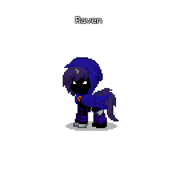 Size: 1000x1000 | Tagged: safe, pony, unicorn, pony town, cloak, clothes, hood, raven (dc comics), teen titans, white eyes