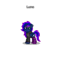 Size: 1000x1000 | Tagged: safe, princess luna, alicorn, pony, pony town, g4, clothes, ear piercing, earring, hoodie, jewelry, piercing, socks