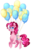 Size: 2287x3667 | Tagged: safe, artist:dazeyruch, pinkie pie, earth pony, pony, g4, balloon, candy, female, floating, food, high res, lollipop, mouth hold, simple background, solo, then watch her balloons lift her up to the sky, transparent background