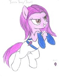 Size: 2550x3300 | Tagged: safe, artist:aridne, pony, gem, high res, jessica jones, marvel, ponified, solo, traditional art