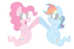 Size: 1158x772 | Tagged: safe, artist:redrose26, pinkie pie, rainbow dash, ghost, pony, g4, simple background, transparent background