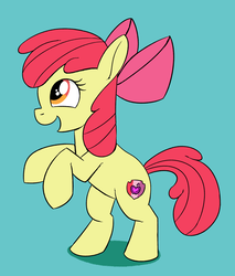 Size: 1280x1503 | Tagged: safe, artist:replacer808, apple bloom, g4, female, filly, flat colors, rearing, simple background, solo