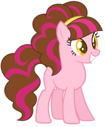 Size: 1232x1488 | Tagged: safe, artist:cutiesparkle, oc, oc only, oc:praline pie, earth pony, pony, female, mare, offspring, parent:cheese sandwich, parent:pinkie pie, parents:cheesepie, simple background, solo, transparent background