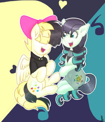 Size: 1024x1190 | Tagged: safe, artist:lymesun, coloratura, songbird serenade, earth pony, pegasus, pony, g4, my little pony: the movie, duo, female, mare, open mouth, rara, singing