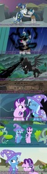 Size: 1276x4660 | Tagged: safe, edit, pony of shadows, star swirl the bearded, starlight glimmer, stygian, trixie, pony, unicorn, g4, shadow play, to change a changeling, conan the barbarian, robert e howard, screencap comic, text edit