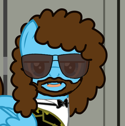 Size: 873x880 | Tagged: safe, edit, oc, oc only, oc:electric light (jeff lynne pony), pegasus, pony, electric light orchestra, elo, equestria light orchestra, facial hair, jeff lynne, male, music, musician, parody, ponified, reaction image, solo, stallion, sunglasses, tongue out