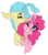 Size: 369x416 | Tagged: safe, artist:saphi-boo, pinkie pie, princess skystar, classical hippogriff, hippogriff, pony, g4, my little pony: the movie, female, lesbian, ship:skypie, shipping