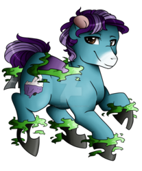 Size: 1024x1239 | Tagged: safe, artist:sk-ree, oc, oc only, oc:ice charmer, pony, disguise, disguised changeling, magic, male, simple background, solo, stallion, transparent background, watermark