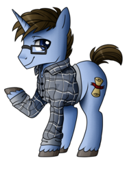 Size: 1024x1385 | Tagged: safe, artist:sk-ree, oc, oc only, pony, unicorn, clothes, glasses, male, shirt, simple background, solo, stallion, transparent background