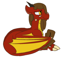 Size: 968x910 | Tagged: safe, artist:mlpcreationist, oc, oc only, oc:behem, dracony, dragonling, hybrid, dragon changeling, smiling, smirk