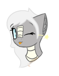 Size: 581x743 | Tagged: safe, artist:mlpcreationist, oc, oc only, oc:blizzard, dracony, hybrid, :p, commission, cute, solo, tongue out