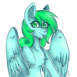 Size: 2000x2000 | Tagged: safe, artist:serodart, oc, oc only, pegasus, pony, chest fluff, high res, simple background, solo, tongue out, white background