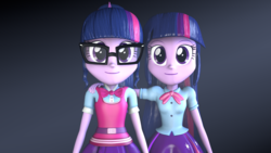 Size: 1920x1080 | Tagged: safe, artist:fivefreddy, sci-twi, twilight sparkle, equestria girls, g4, 3d, glasses, looking at you, smiling, source filmmaker, twolight