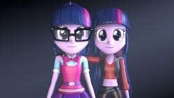 Size: 1920x1080 | Tagged: safe, alternate version, artist:fivefreddy, sci-twi, twilight sparkle, equestria girls, g4, 3d, belly button, crossover, glasses, looking at you, midriff, smiling, source filmmaker, team fortress 2, twilight sniper, twolight