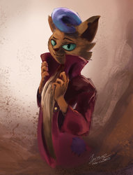 Size: 1024x1338 | Tagged: safe, artist:insanerobocat, capper dapperpaws, abyssinian, cat, anthro, g4, my little pony: the movie, chest fluff, clothes, coat, looking at you, male, sexy, smiling, solo, stupid sexy capper