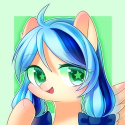 Size: 1500x1500 | Tagged: safe, artist:leafywind, oc, oc only, oc:luo, pegasus, pony, female, mare, solo, starry eyes, wingding eyes