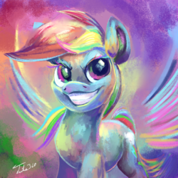 Size: 1200x1200 | Tagged: safe, artist:tsitra360, rainbow dash, pegasus, pony, g4, female, grin, mare, smiling, solo